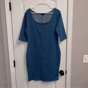 IRIS XL Blue Denim Sheath Dress